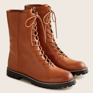 J. Crew Gwen Lug Sole Leather Lace Up Boots